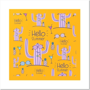 Hello Summer Cactus! Posters and Art